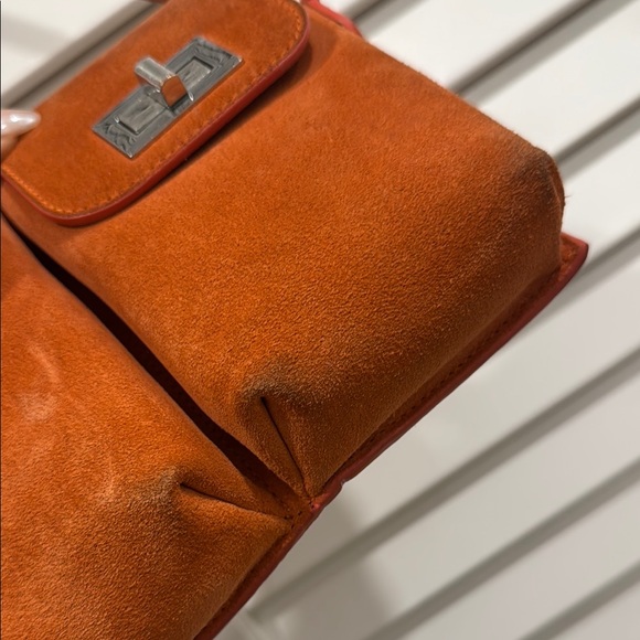 BY FAR Orange Suede Billy Shoulder Bag - Picture 6 of 9